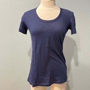 Leslie Fremar for Fruit of the Loom Navy Scoop Neck Short Sleeve T Shirt Size XS